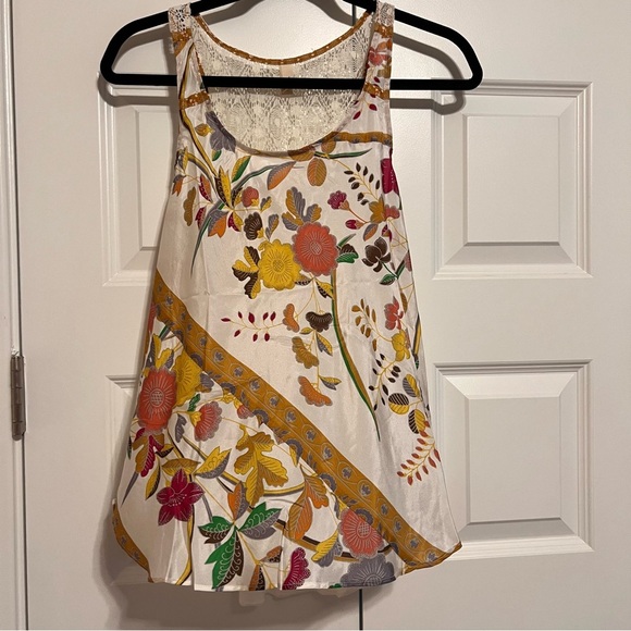 Anthropologie Tops - Anthropologie Tiny Floral Tank Top - White and Multicolor